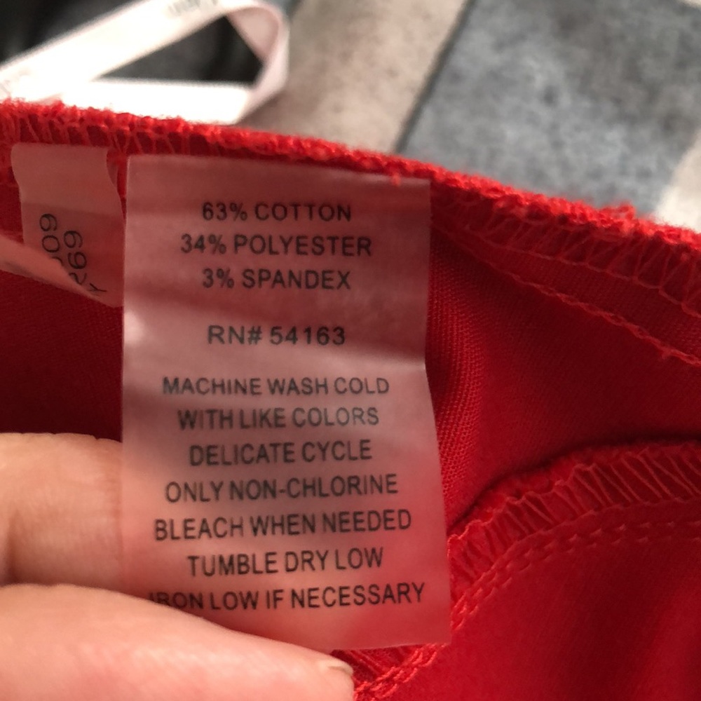 Calvin Klein Red Zip Ankle Pants Sz 16 - Picture 7 of 9